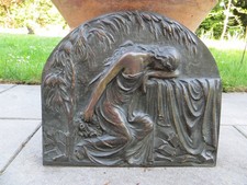 Alte Grabplatte Relief aus Bronze um 1930 Sylvain Norga