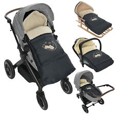 Winter Fußsack für Kinderwagen Babyschale Schlittensack Lammwollesack 40x 90/110