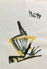 gelber Vogel große Zeichnung