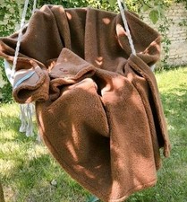 100 % WOLLE Schafwolldecke Merino Plaid  160 x 200 cm Braun ,,Teddy,,