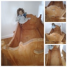 Vollholz Wiege Puppenbett Echtholz Wippe Puppenbett