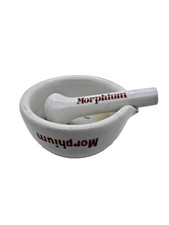 +ANTIK+ Mörser mit Pistill / Gefäß / Porzellan aus Apotheke / Morphium um 1920
