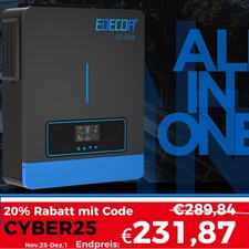 EDECOA Solar Wechselrichter 48V 6200W Reiner Sinus 6,2KW MPPT120A PV 60-500V