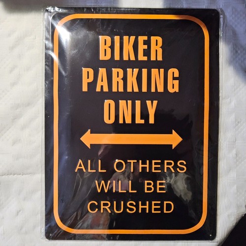 Blechschild bmw biker - biker, parking