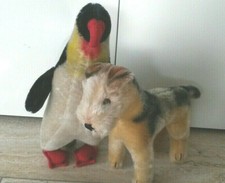 Steiff Tiere, Pinguin und Hund