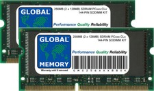 256MB (2 X 128MB) PC66 PC100 PC133 144-PIN SDRAM SODIMM SPEICHERKIT FÜR LAPTOPS