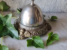 alte viktorianische Tischglocke Rezeptionsglocke mit Engel Putto Relief