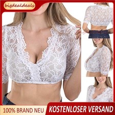 Damen Sexy Spitze Dirndlbluse