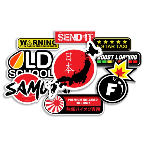 Jdm sticker set japan auto - sticker,
