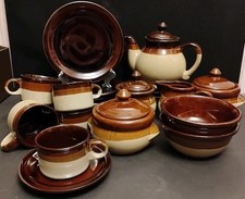 Keramik Kaffeeservice - Braun