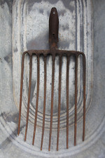 alter Schober Kohlenschaufel Forke Mistgabel Heugabel Bauernhof Gabel / GEMARKT!