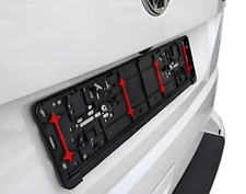 2 STÜCK WÜRTH KENNZEICHENHALTER Premium Twin-Fixx Dämpfung unbedruckt 520x110mm