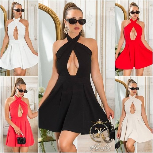 Neckholder minikleid cocktail - minikleid,