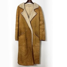 Timberland Lammfellmantel Herren L - 100% Lammfell - Vintage | Cognac - 129 cm L