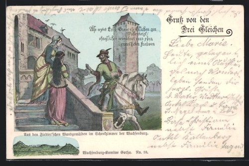 Lithographie wachsenburg - lithographie,