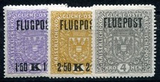 ÖSTERREICH 1918 225-227IIy * SATZ FLUGPOST SEHR SCHÖN (09536
