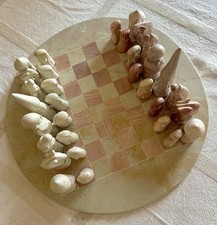 Schachbrett Schachspiel Speckstein Afrikanisch