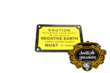 Schild "Negative Earth" Jaguar