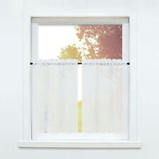 2 Stück Scheibengardinen Landhausstil Bistrogardine Küche Leinenoptik Kurzstores