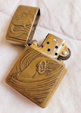 1993 Rare Tattoo Girl Harley Davidson Brass Zippo Lighter
