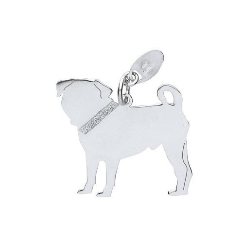 Silber mops hund - hund, anhänger