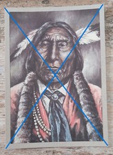 Color Postkarte AK Künstlerkarte INDIANER CHEYENNE KRIEGER WOLF ROBE 1870