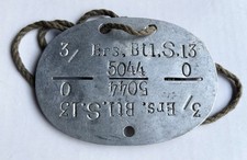 Erkennungsmarke Wehrmacht Schützen Ers. Batl. 13 Breslau Neisse Alu 2.WK orig.