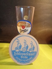 Glaskrug und Bierdeckel Brauerei Schlappeseppel Aschaffenburg !!