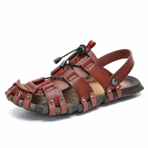 Herren leder strandsandalen - herren,