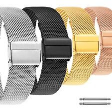 Edelstahl 12. 14. 16. 18. 20. 22. mm Mesh-Uhrenarmband Milanaise Silbern Metall