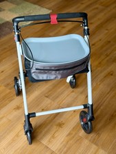 ELONEO Wohnungsrollator - Aluminium, faltbar, leicht, inkl. Tablett & Stoffkorb
