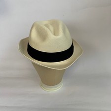 Seconds - Panamahut Handmade In Ecuador. Fedora Style. Weiß. Größe 57cm.