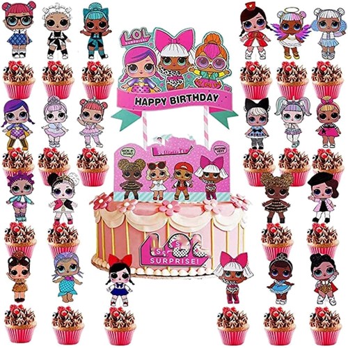Lol puppen cupcake topper - lol,
