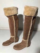  Hellbraune BCBG Max Azria Rauhlederstiefel Overknee - Gr. 37