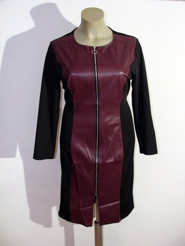 Elegantes materialmix kleid - materialmix,