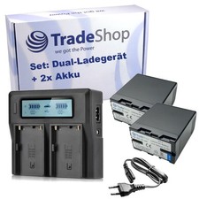 3in1 Set: 2x Li-Ion Akku 4400mAh + Dual USB Ladegerät für Sony PMW-EX3, PMW-F3
