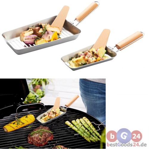 Grillpfanne groß edelstahl - 2x,