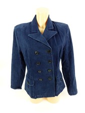 Ralph Lauren Damen Blazer 8 | 36 Jeansoptik Sakko blau zweireihig langarm (WM)
