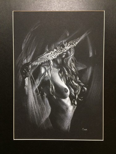 Originale aktzeichnung nude - aktzeichnung, „nude