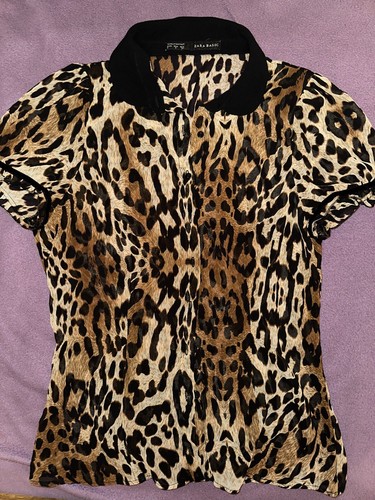 Zara leoprint top - leoprint, hemd
