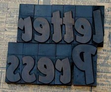 ►► Holzbuchstaben "LETTERPRESS" Plakatlettern Buchstaben Letterpress wood type