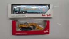 2 x Herpa Modelle , Bagger Liebherr + Sattelzug LKW / OVP / Unbespielt