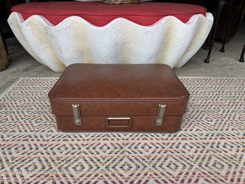 Vintage brauner reisekoffer - brauner,
