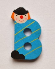 SEVI Buchstabe "B" Clown Holzbuchstabe Holz mini klein blau
