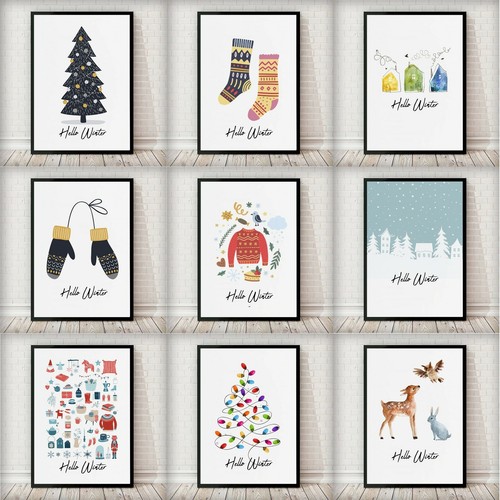 Hello winter wandbild deko - winter,
