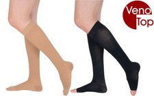 VenoTop Kompressionsstrümpfe AD KKL 1 oder 2 , Haut oder Schwarz