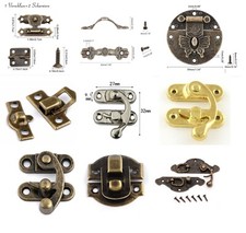 2-4 Haspen Schatullenverschluss Kastenverschluss Truhenschloss silber messing 