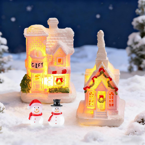 Weihnachtsdorf mit beleuchtung - weihnachtsdorf,