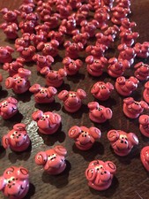 Bemalter Stein Deko  Natur Glücksstein handbemalt Unikate Schweine Glücksbringer