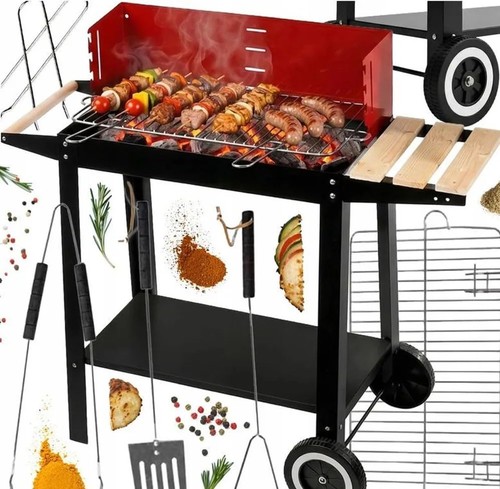Holzkohlegrill auf rädern mit - holzkohlegrill,
